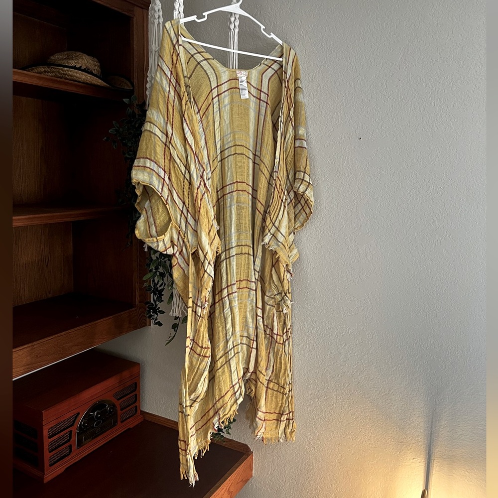 FREE PEOPLE Plaid Kimono